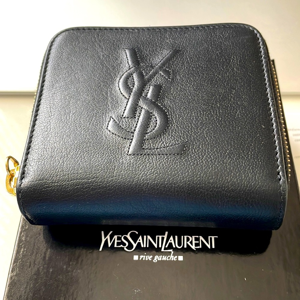 Authentic YSL Bi-Fold French Wallet with Box and Authenticity Cards